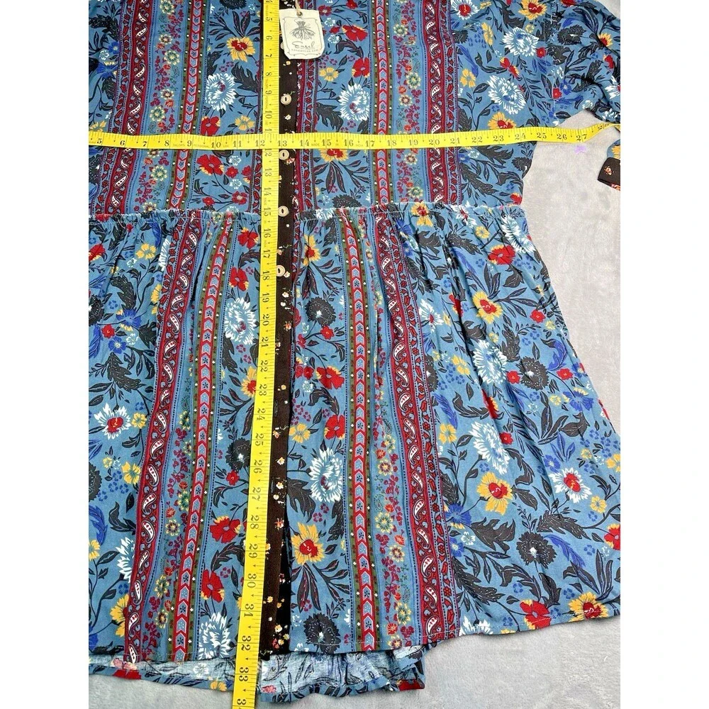 NWT Easel womens oversized boho whimsical floral summer short dress Small - Picture 6 of 7